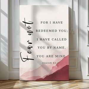 Fear Not Pink Bible Verse Wall Art, 8x12